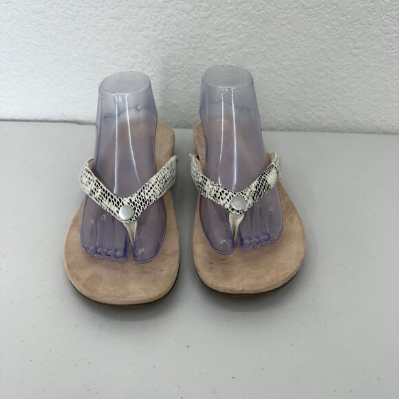 Vionic Davina Snake Skin Flip Flop Thong Sandals Toe Post Shoes Womens size 10 - Picture 2 of 8